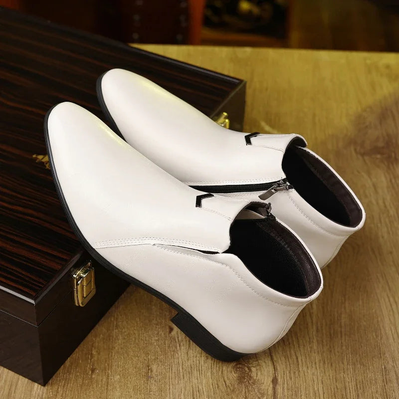 Women's black vegan leather ankle boots sleek side zipper tailored fit timeless elegant design