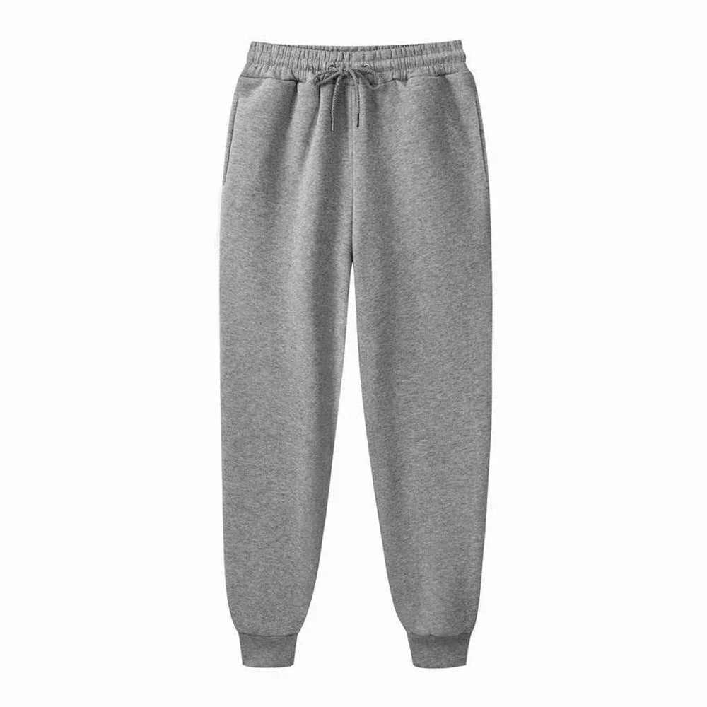 Men's gray moisture-wicking jogger pants slim athletic fit elastic waistband casual workout style