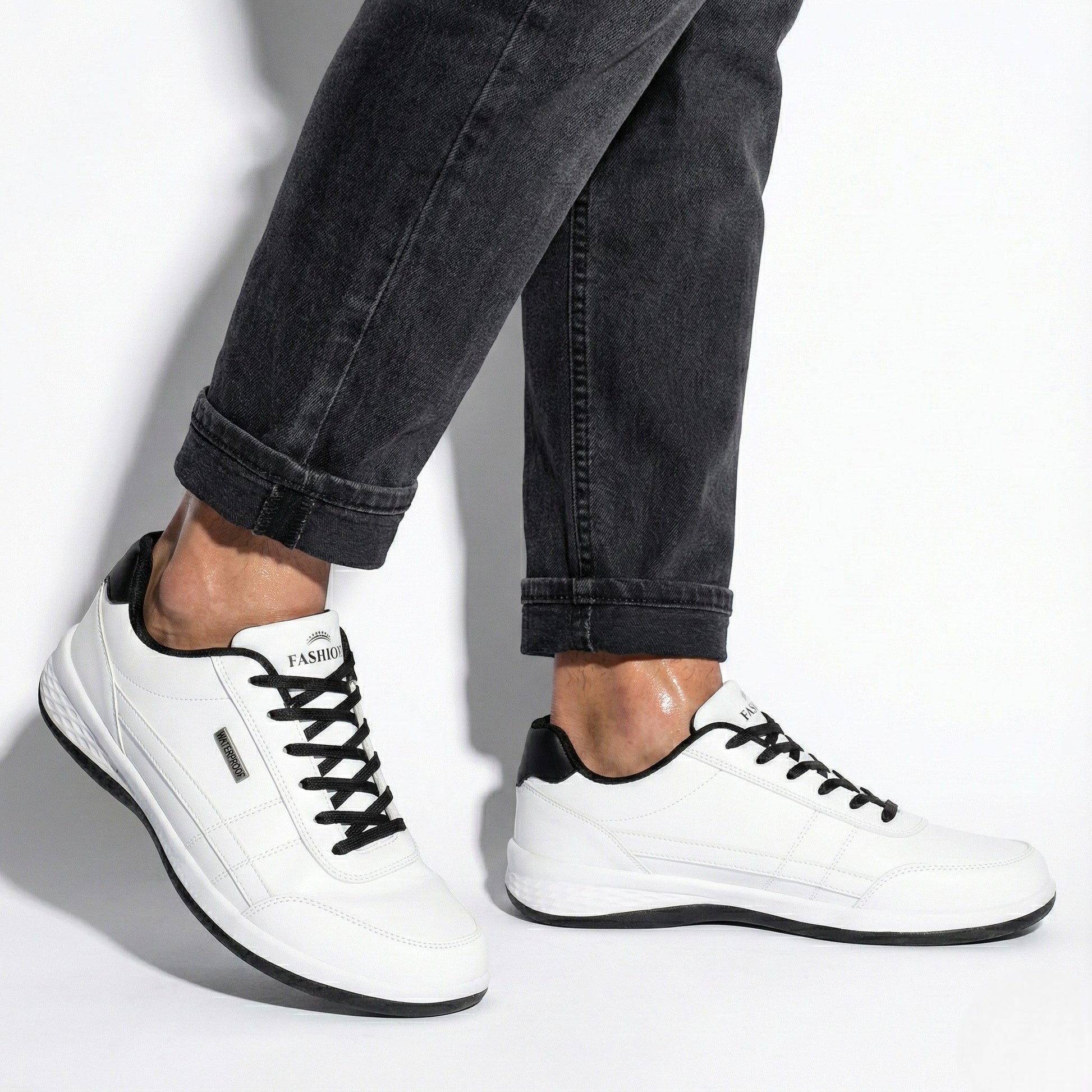 William men's premium leather athletic sneakers, minimalist silhouette, all-day comfort office style