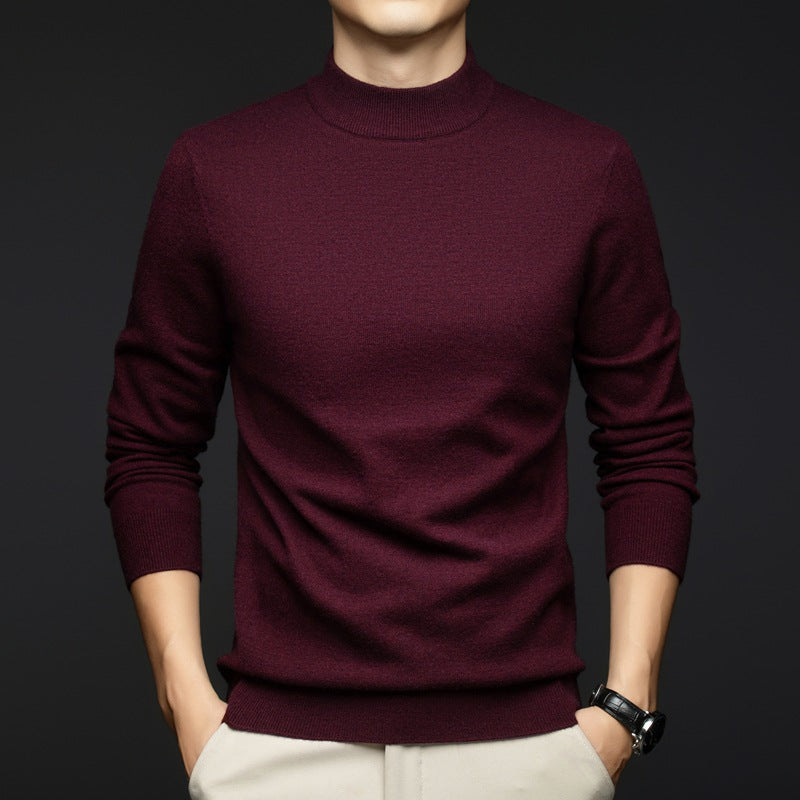 Men's slim fit pullover sweater soft cotton ribbed crew neck casual style everyday comfort