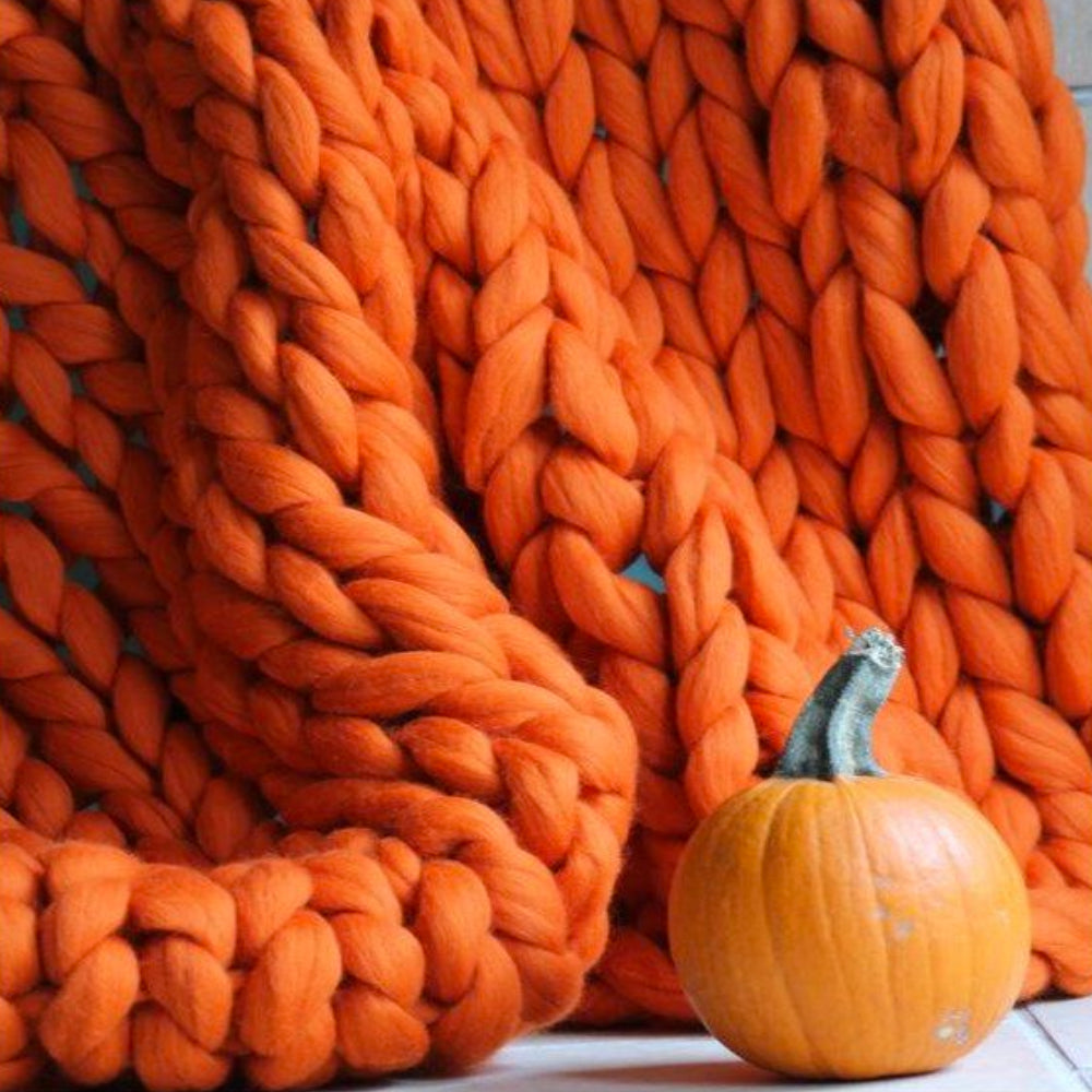 WinterWarm beginner knitting kit chunky wool blanket extra-thick cozy throw modern pattern