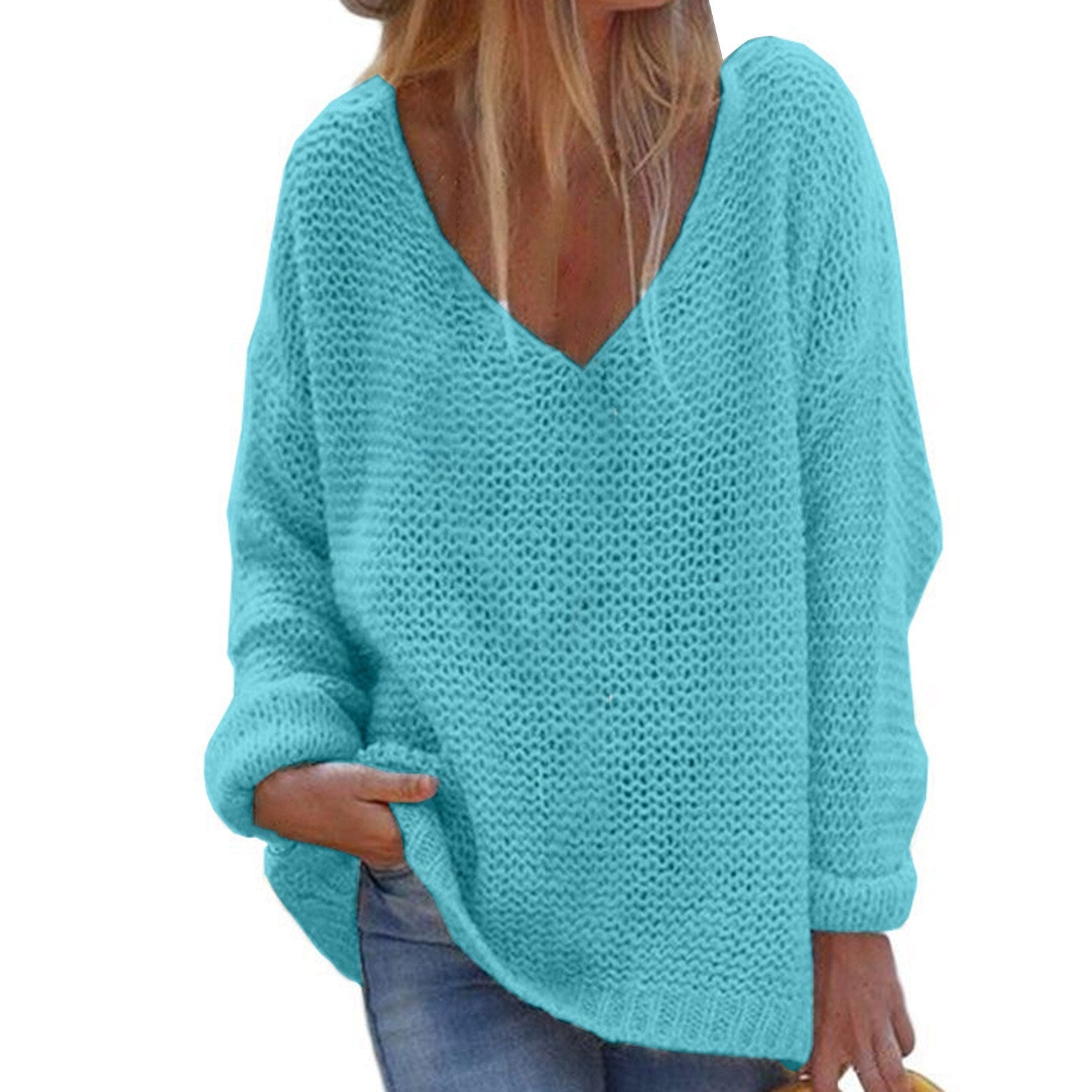Women's casual pullover sweater in neutral tone, sleek silhouette with breathable fabric for all-day comfort