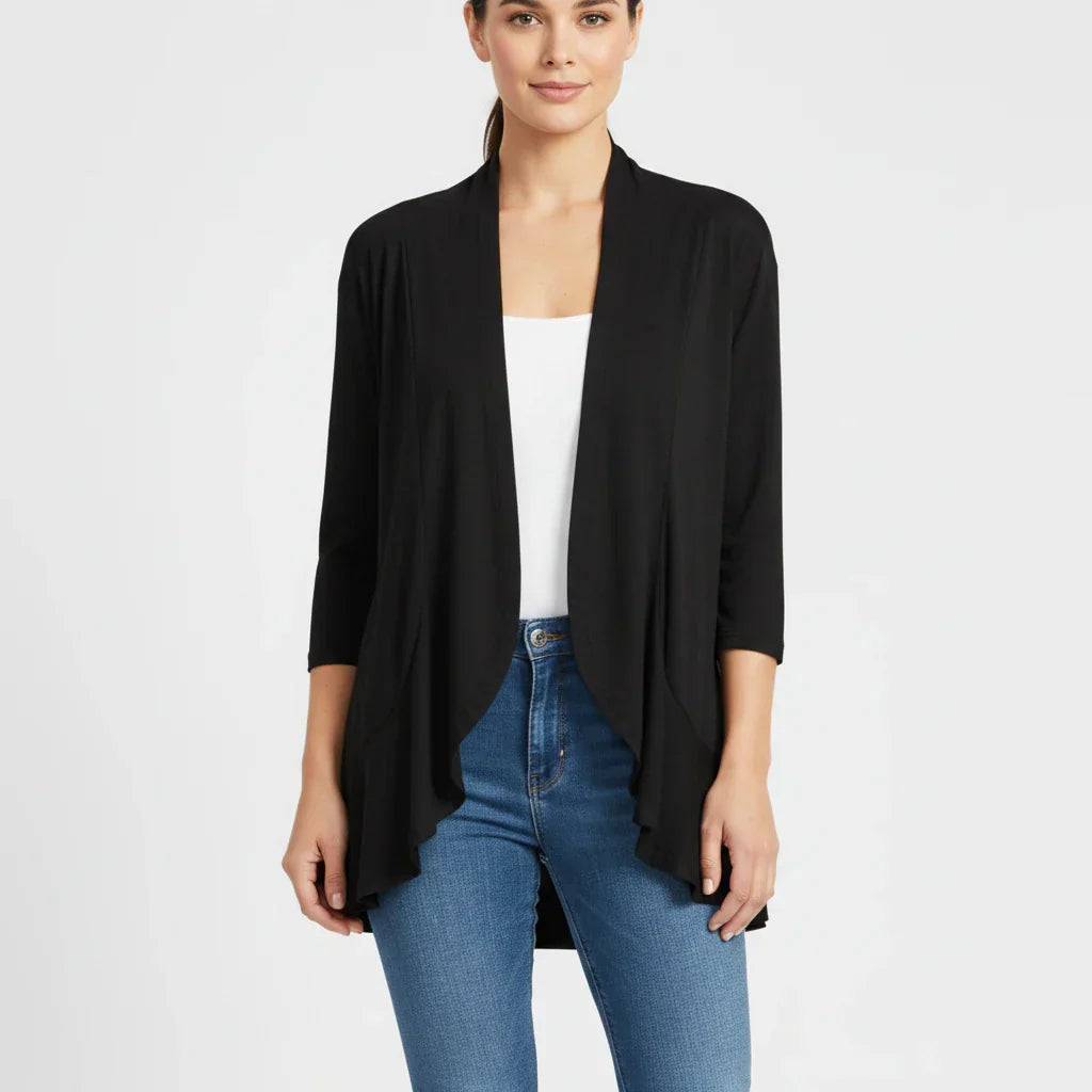 Women's lightweight open front draped cardigan, versatile layering essential for casual and office looks
