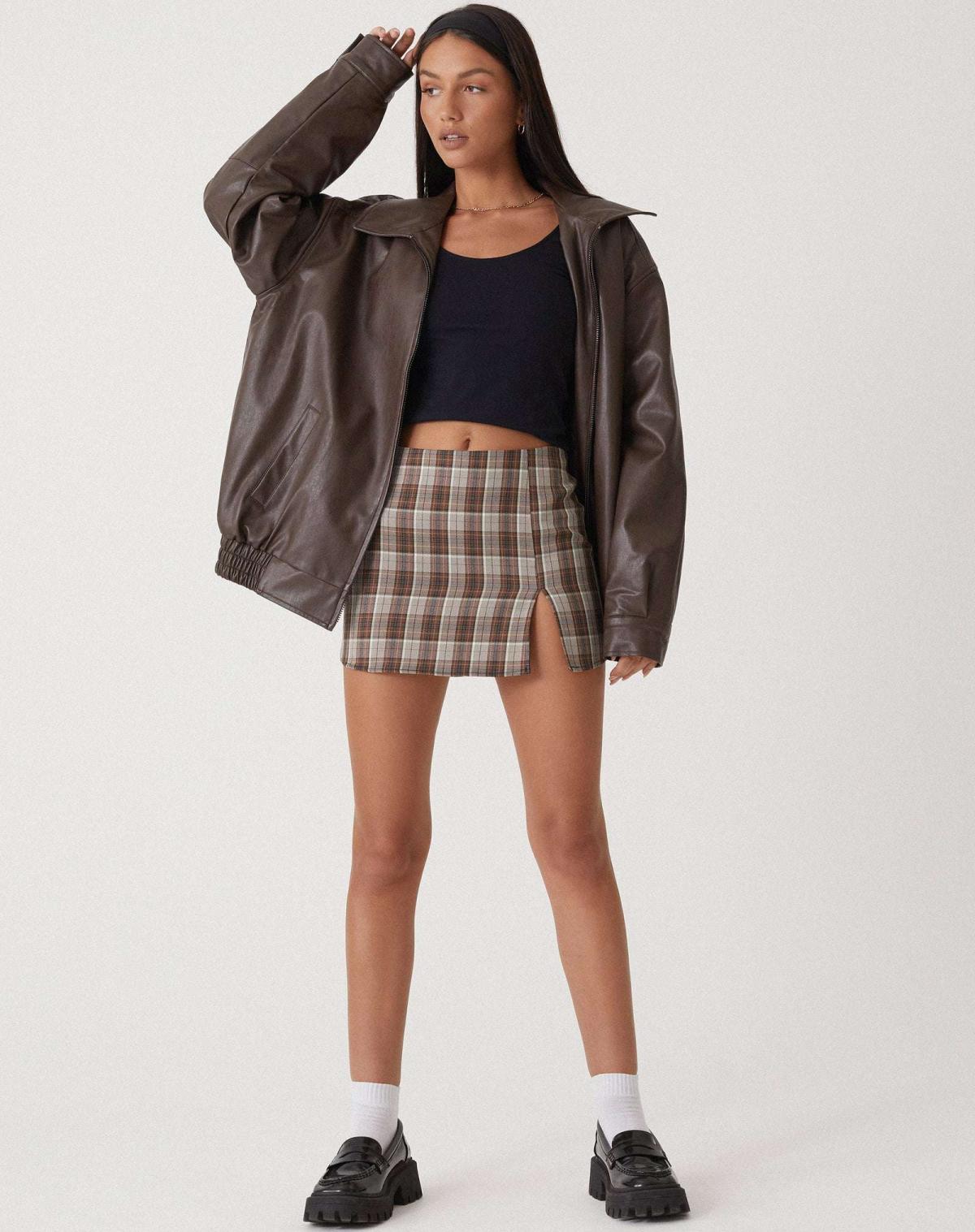 Women's casual loose fit leather jacket in soft supple leather, chic layered style for effortless outfits