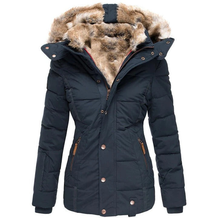 Women's moisture-repellent fleece coat with soft inner lining, polished silhouette for everyday wear
