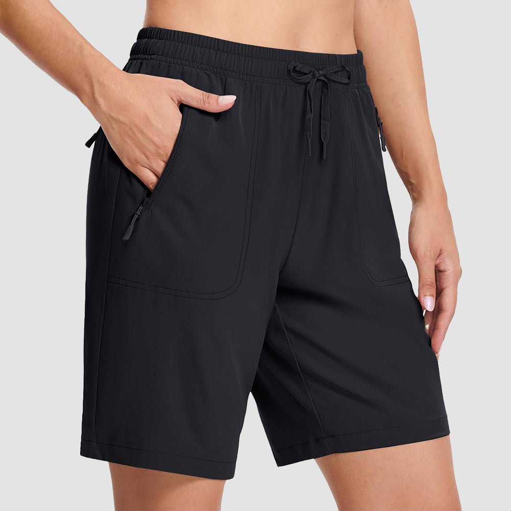 Women's lightweight quick-dry hiking shorts, water-resistant stretch fabric, ideal for outdoor trails