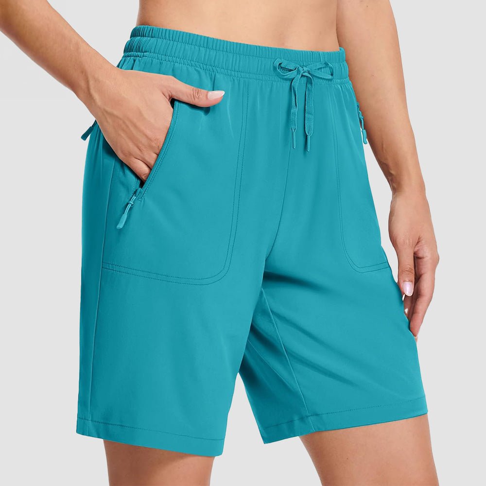 Women's lightweight quick-dry hiking shorts, water-resistant stretch fabric, ideal for outdoor trails