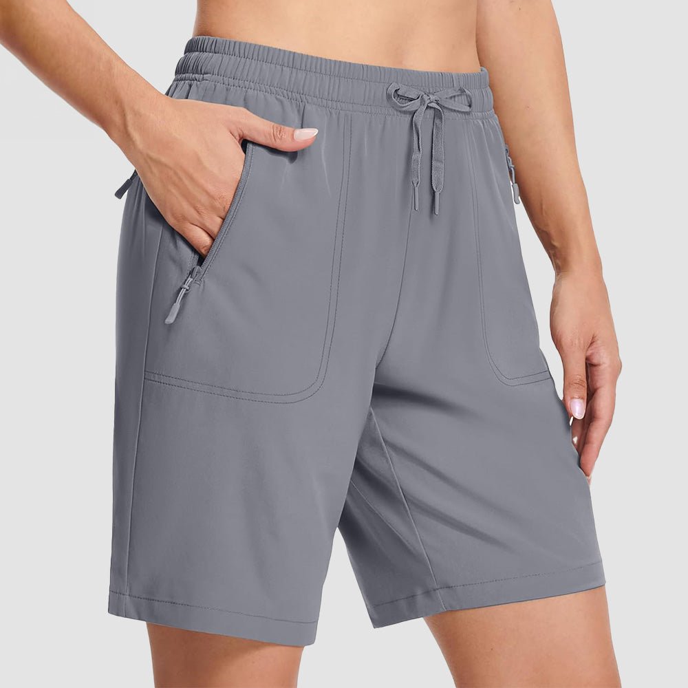 Women's lightweight quick-dry hiking shorts, water-resistant breathable polyester-spandex blend for outdoor trails