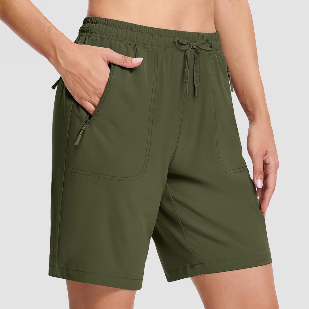 Women's lightweight quick-dry hiking shorts, water-resistant stretch fabric, ideal for outdoor trails