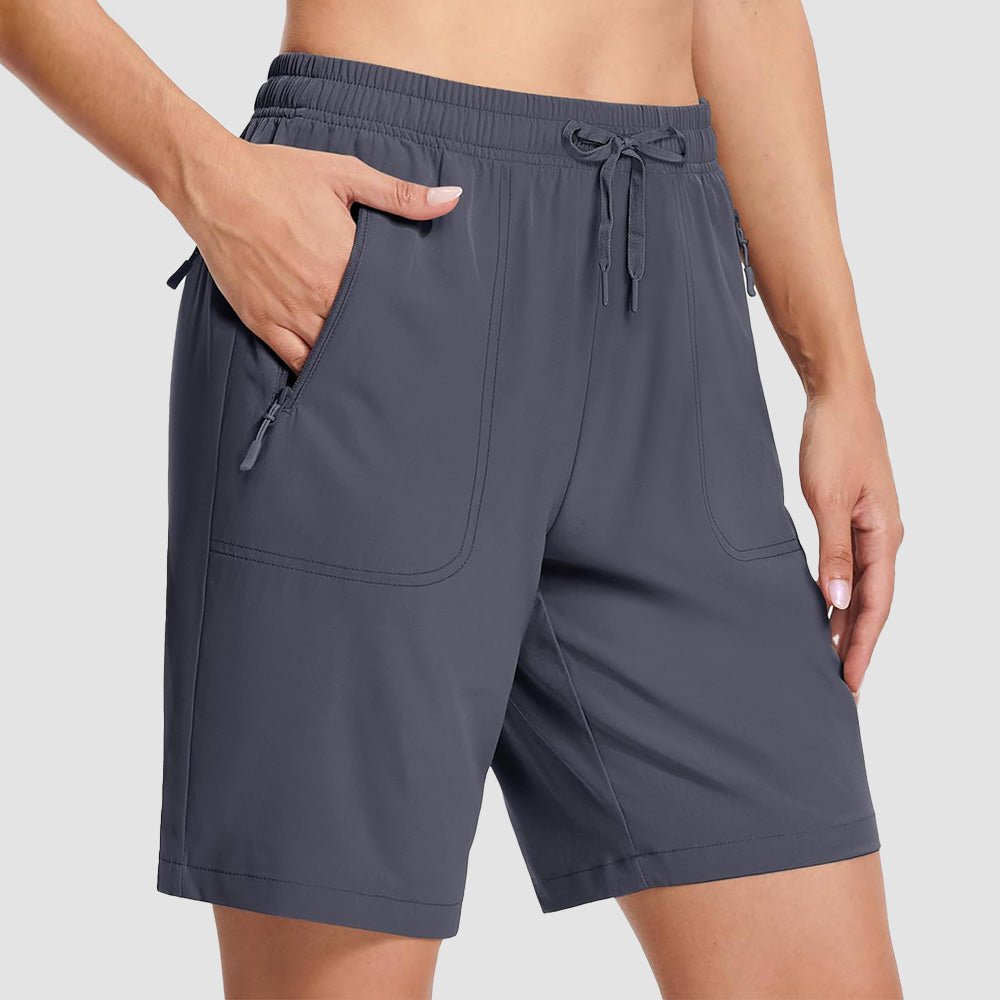 Women's lightweight quick-dry hiking shorts, water-resistant stretch fabric, ideal for outdoor trails