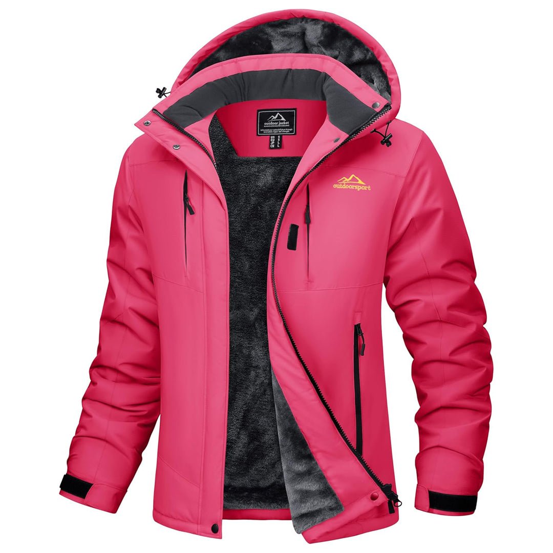 Women's insulated ski jacket waterproof windproof fleece-lined winter snow coat with warm layering