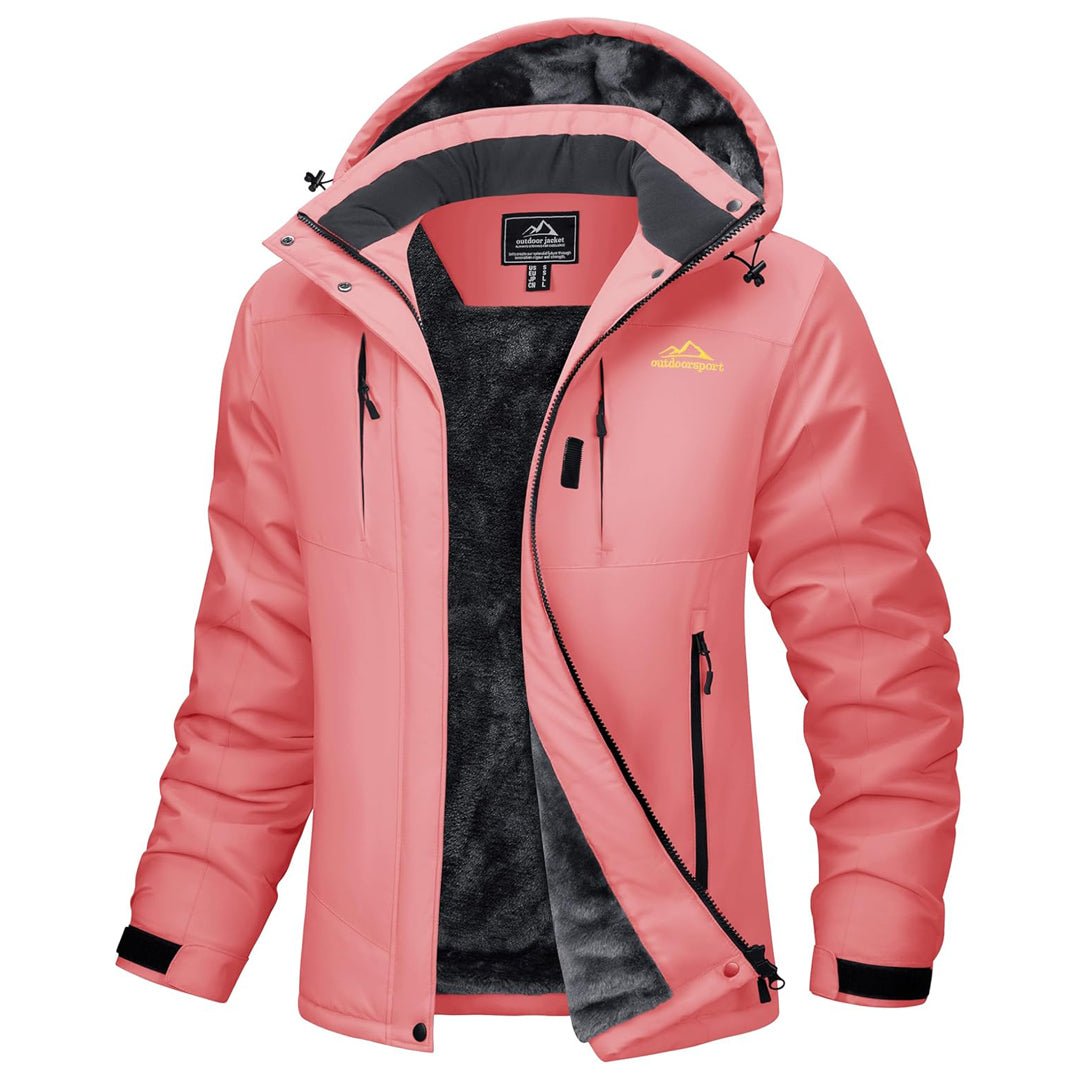 Women's insulated ski jacket waterproof fleece-lined winter snow coat windproof warm colorblock design