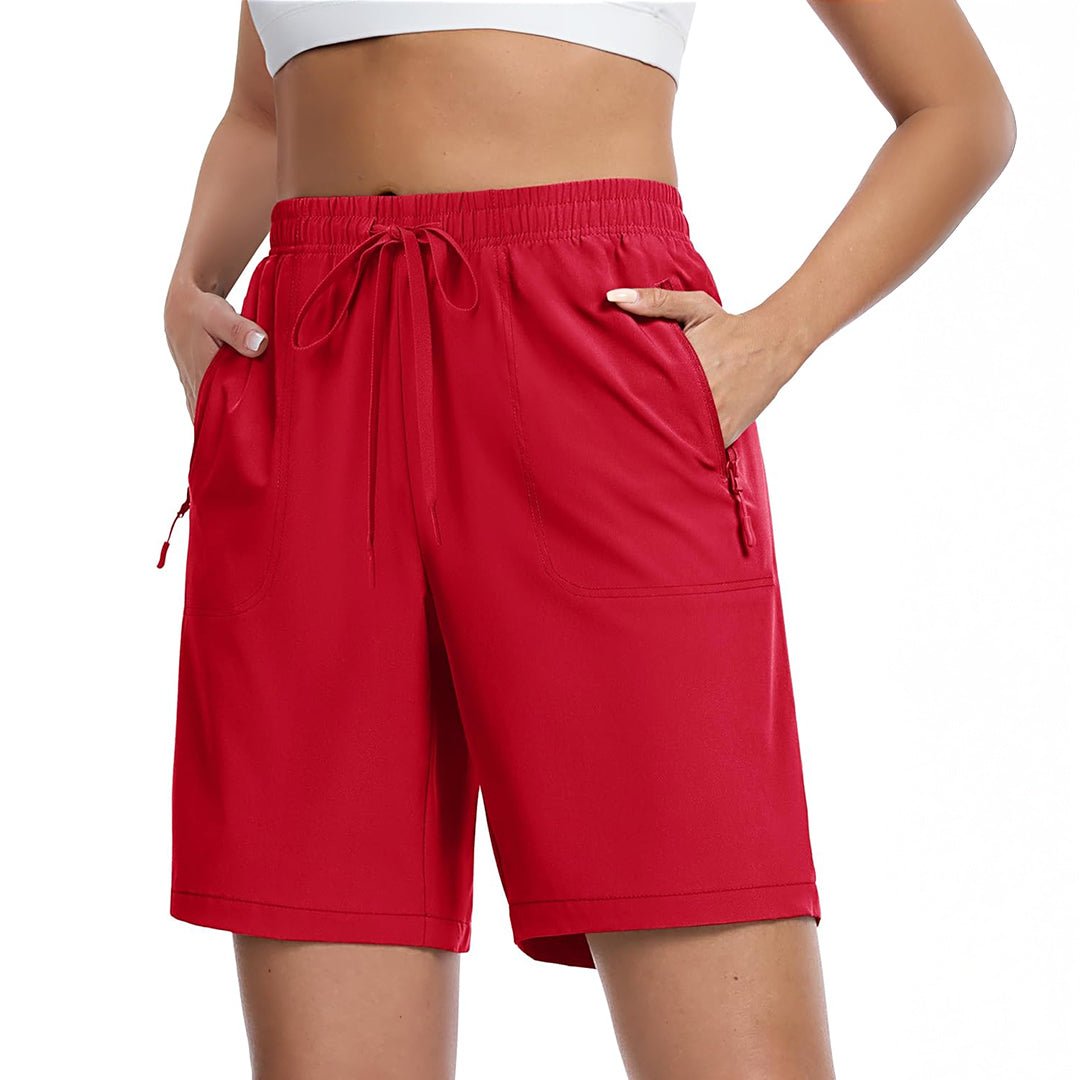 Women's lightweight quick-dry hiking shorts with pockets, 8-inch inseam for active outdoor adventures