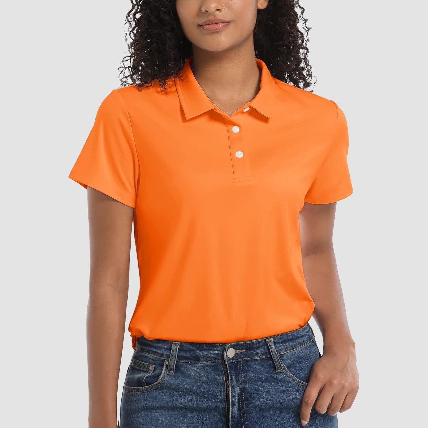 Women's UPF 50+ polo shirt lightweight quick-dry breathable sun protection outdoor athletic fit