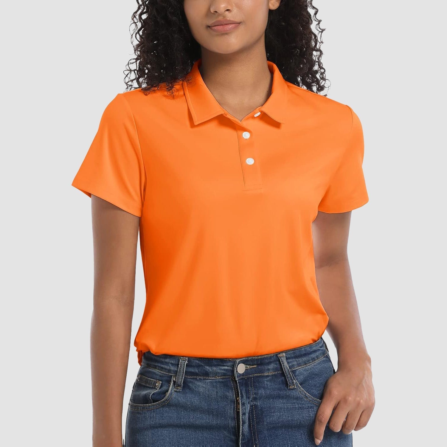 Women's UPF 50+ polo shirt lightweight quick-dry breathable sun protection outdoor athletic fit