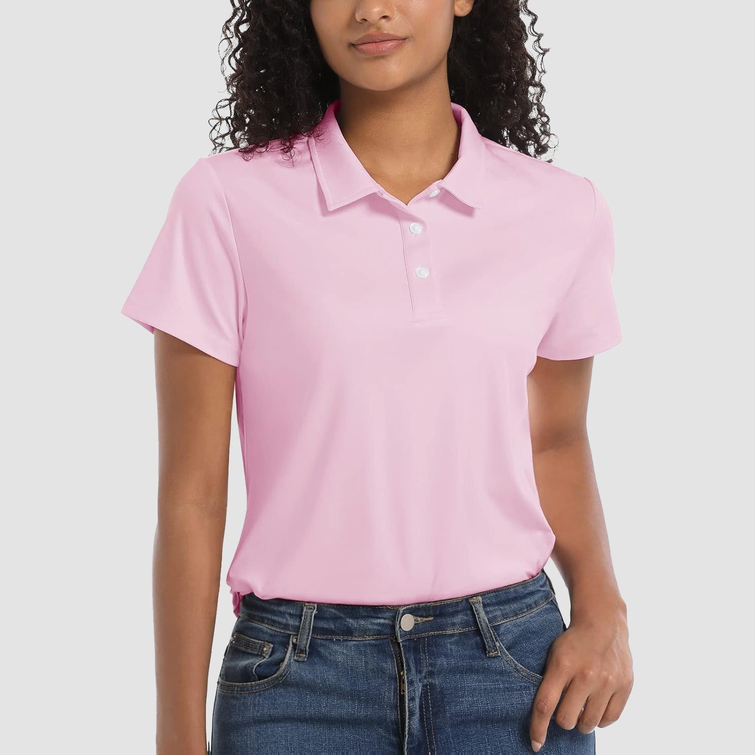 Women's UPF 50+ polo shirt lightweight quick-dry breathable sun protection top for outdoor activities