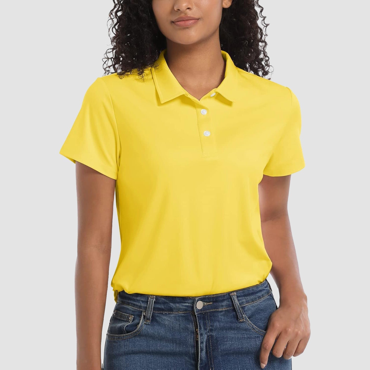Women's UPF 50+ polo shirt lightweight quick-dry breathable sun protection for outdoor activities