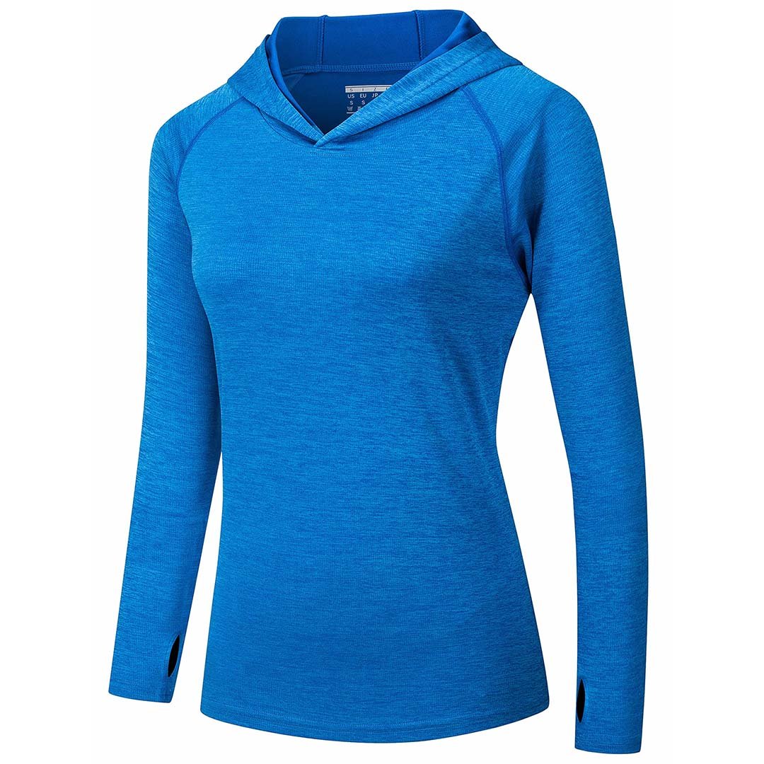 Women's UPF 50+ quick-dry hoodie long sleeve sun shirt lightweight polyester outdoor athletic fit