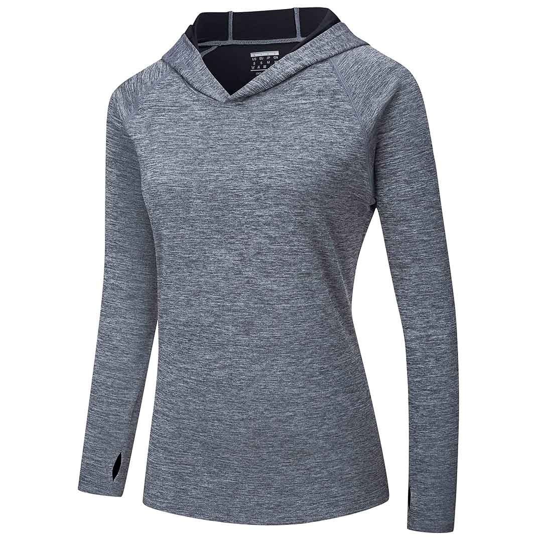 Women's UPF 50+ quick-dry hoodie long sleeve sun shirt lightweight polyester outdoor athletic fit