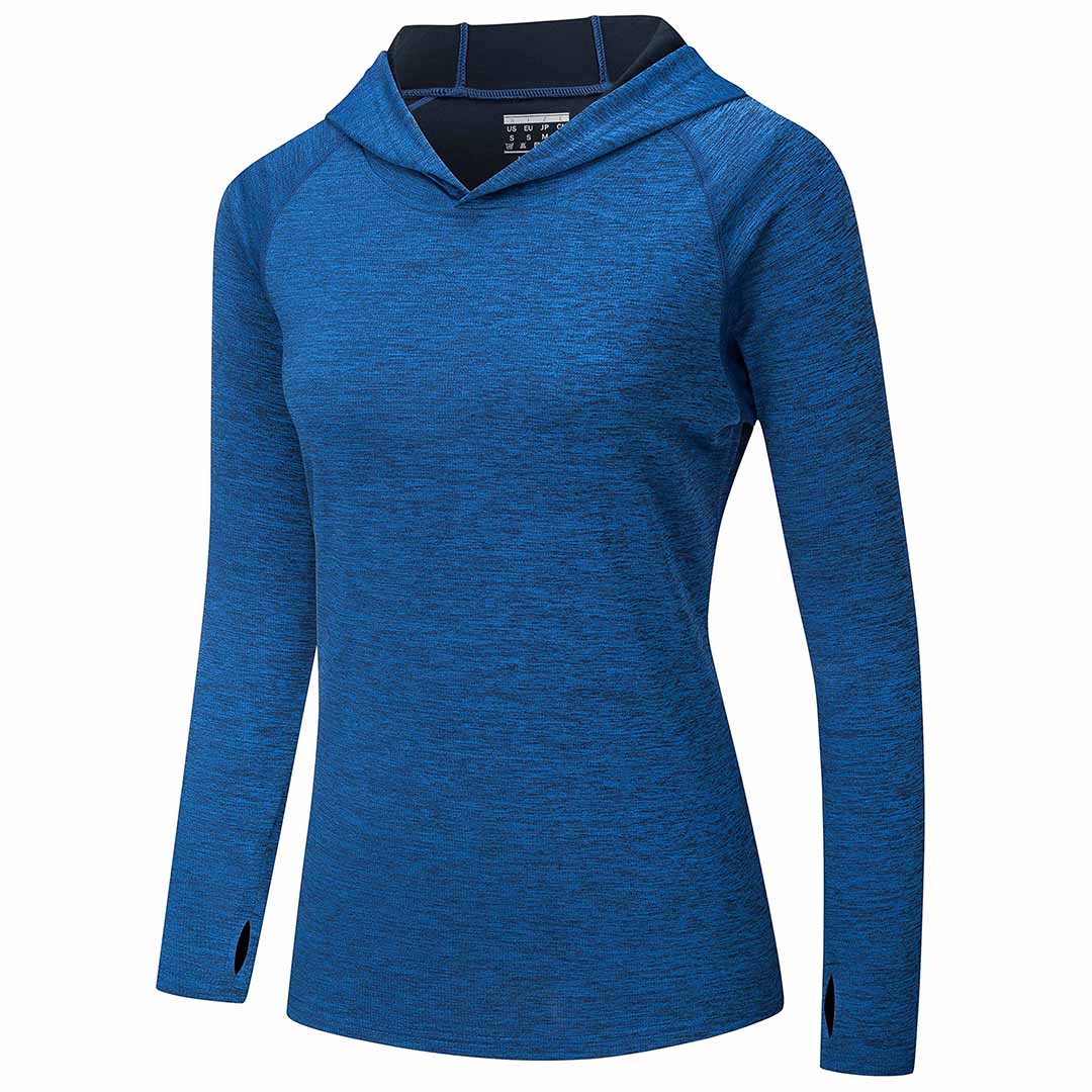 Women's UPF 50+ quick-dry hoodie long sleeve sun shirt lightweight polyester outdoor athletic fit