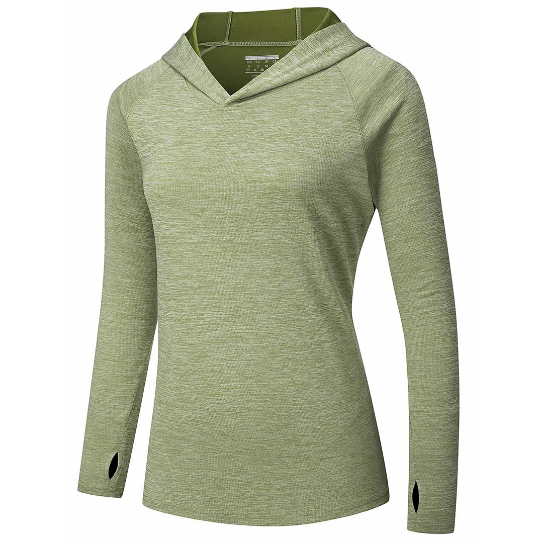 Women's UPF 50+ quick-dry hoodie long sleeve sun shirt lightweight polyester outdoor athletic fit