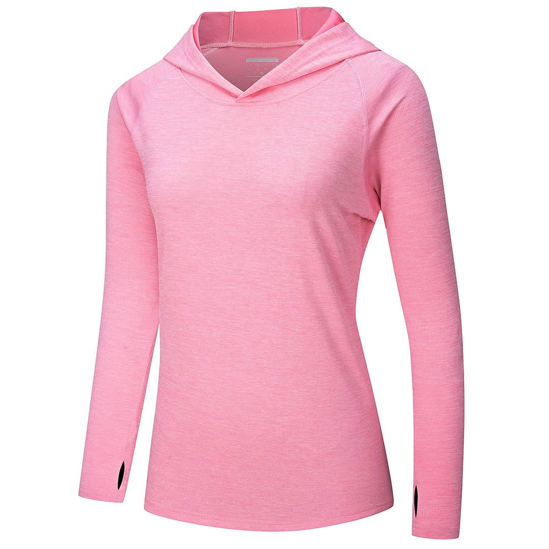 Women's UPF 50+ quick-dry hoodie lightweight long sleeve sun shield shirt for outdoor athletes