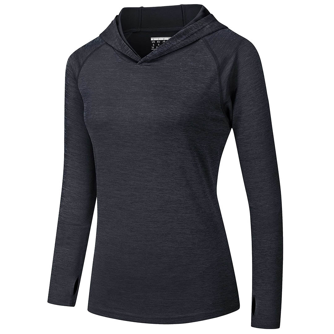 Women's UPF 50+ quick-dry hoodie lightweight long sleeve sun shield shirt for outdoor athletes