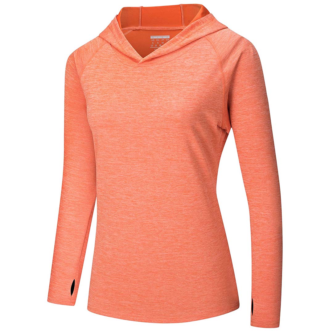 Women's UPF 50+ quick-dry hoodie long sleeve sun shirt lightweight polyester outdoor athletic fit