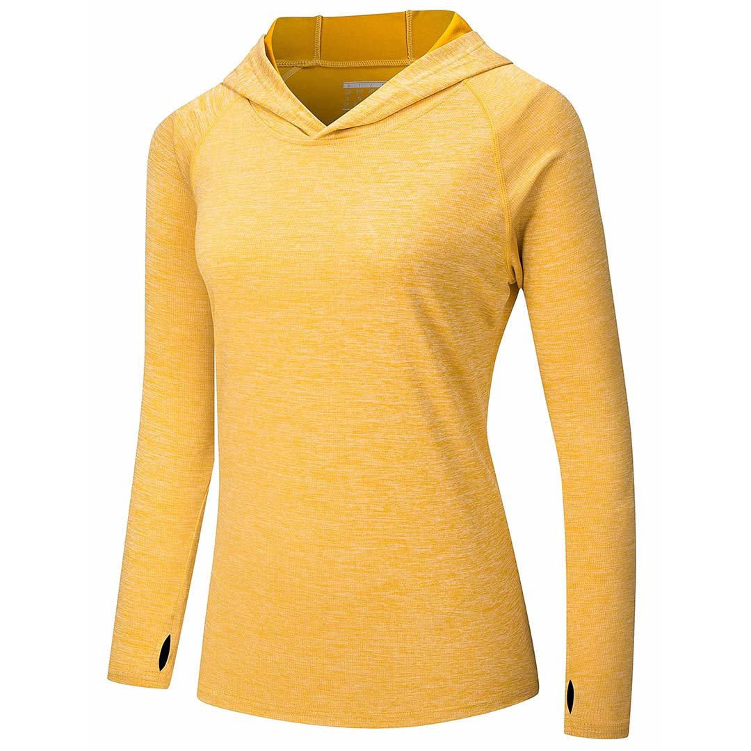 Women's UPF 50+ quick-dry hoodie long sleeve sun shirt lightweight polyester outdoor athletic sun protection