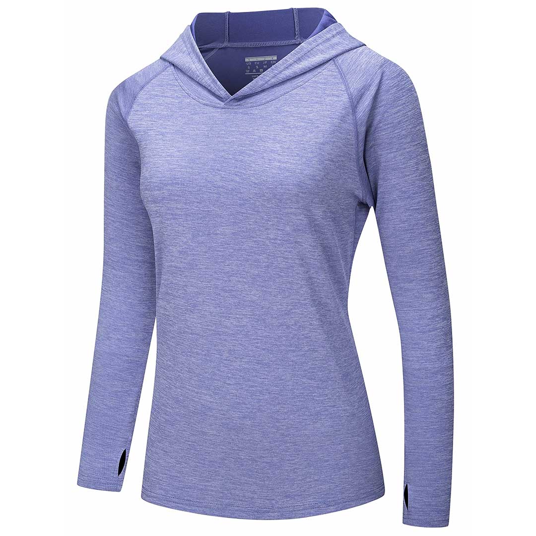 Women's UPF 50+ quick-dry hoodie long sleeve sun shirt lightweight polyester outdoor athletic fit