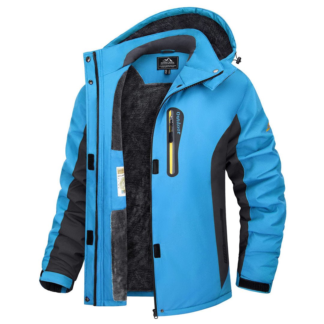 Women's hooded softshell ski jacket with fleece lining, water-resistant windproof fit for all-season outdoor use