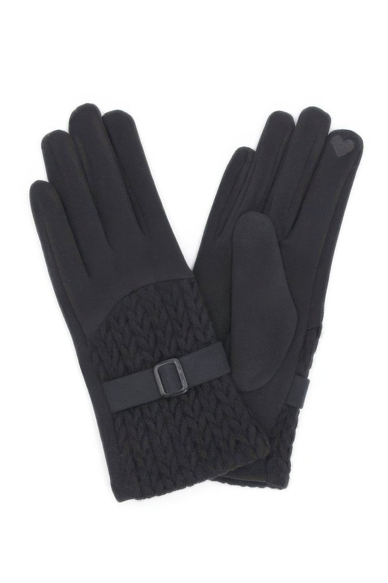 Women's cable knit winter gloves with touchscreen fingertips, cozy warm everyday cold weather style