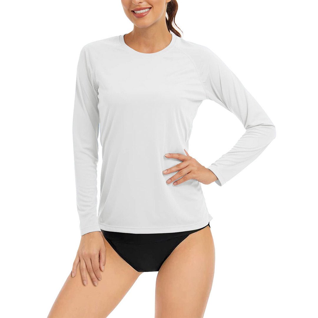 Women's UPF 50+ long sleeve running shirt lightweight sun protection tee for outdoor sports