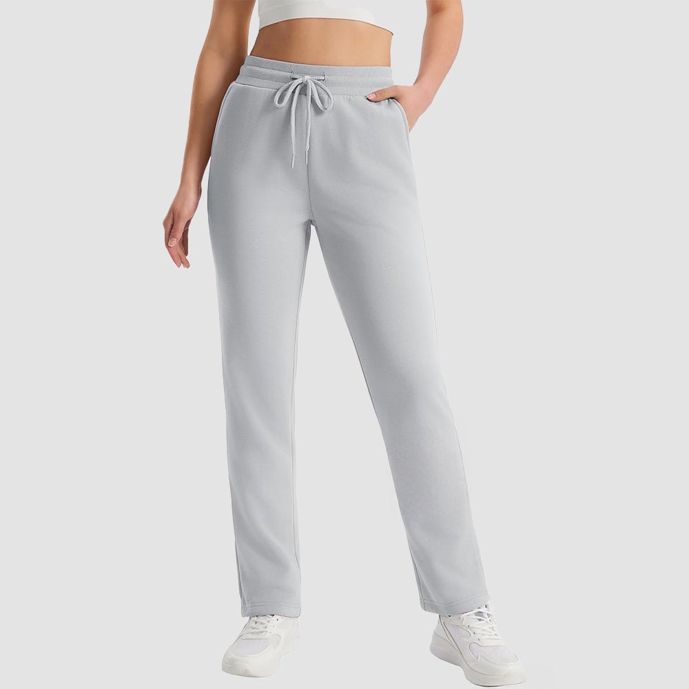 Women's thermal fleece sweatpants sherpa lined water-resistant cozy fit winter pants warm casual style