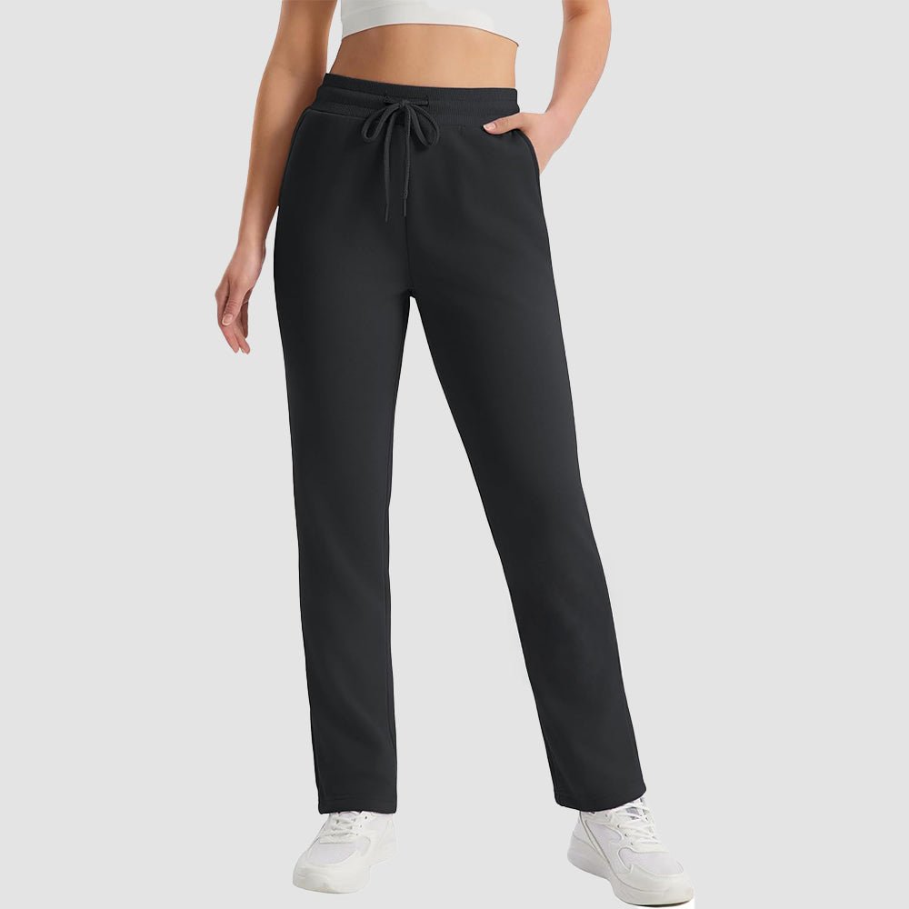Women's sherpa lined fleece sweatpants water-resistant thermal winter fit cozy warm