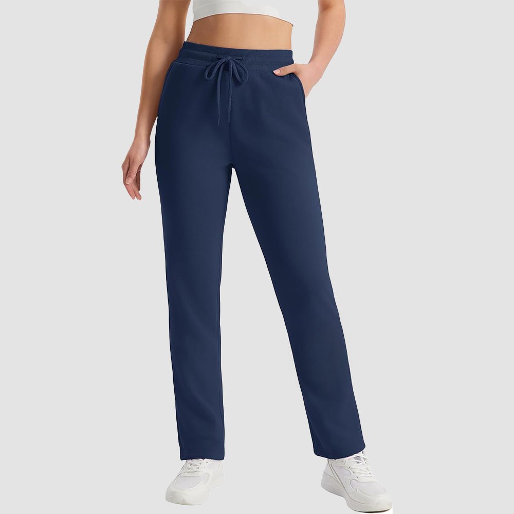 Women's sherpa lined fleece sweatpants water-resistant thermal winter joggers cozy relaxed fit