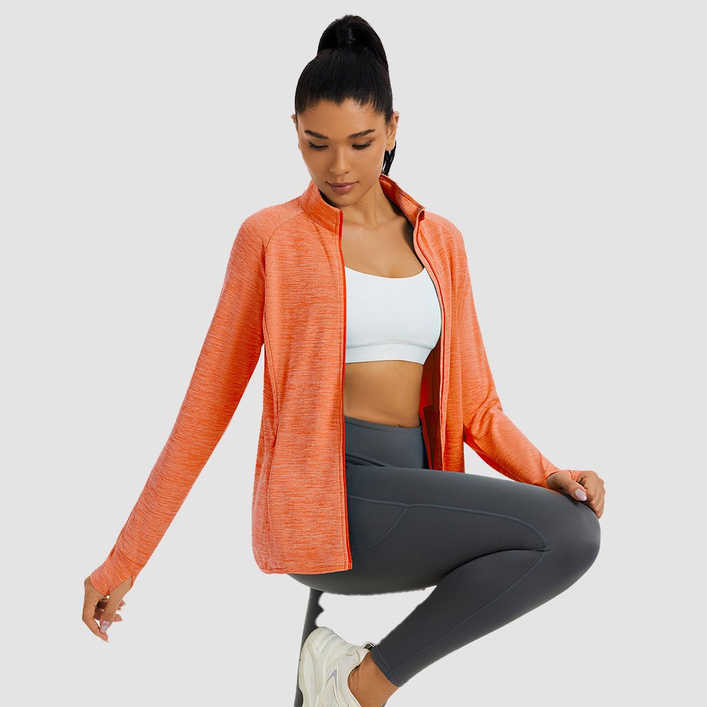 Women's UPF 50+ full zip running jacket lightweight breathable quick-dry sun shield outdoor athletic fit