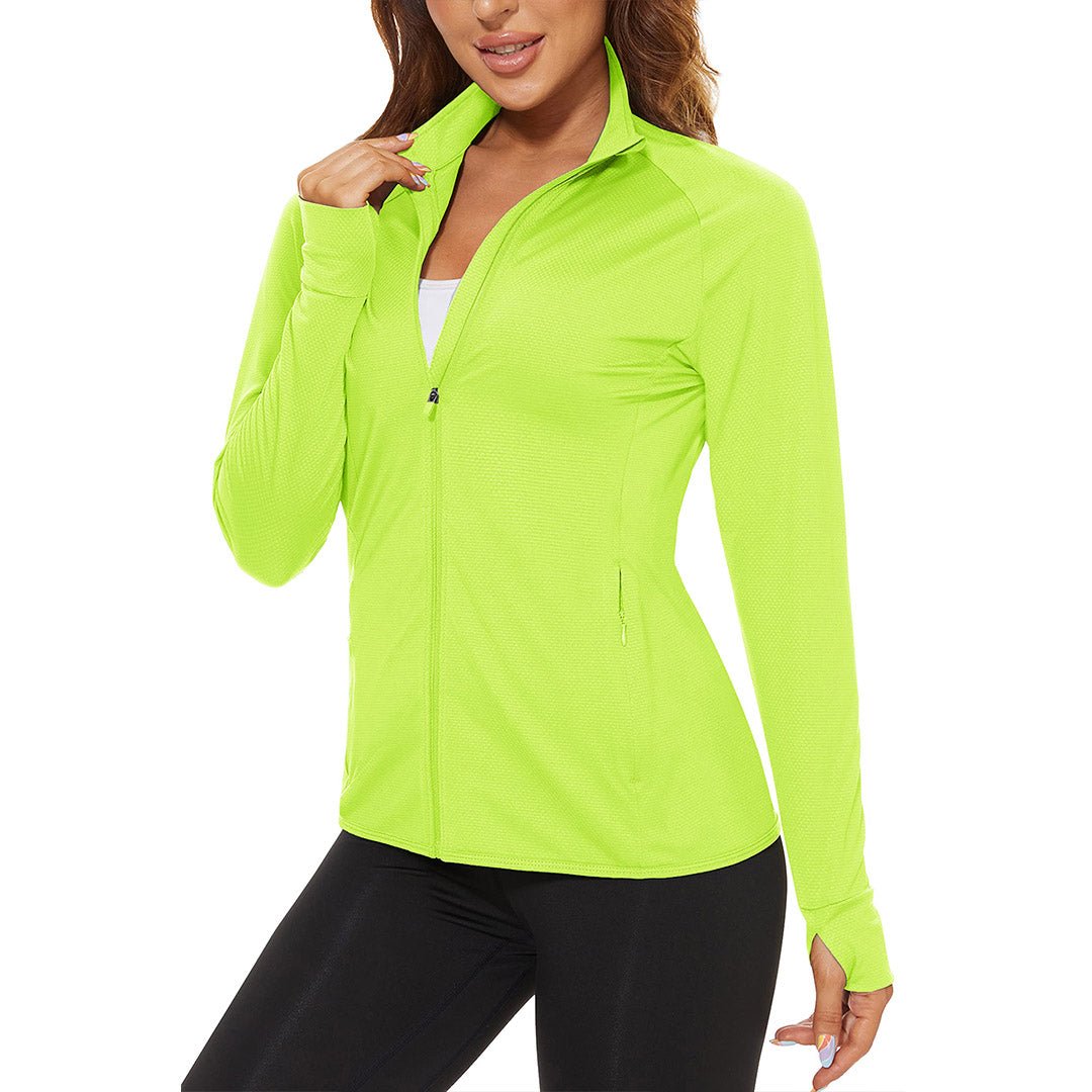 Women's white UPF 50+ quick-dry hiking shirt with sun protection, slim athletic fit