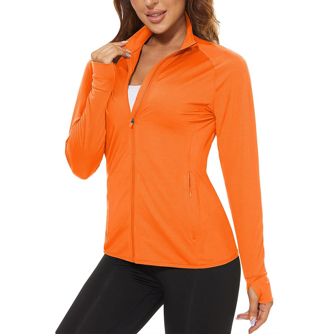 Women's white UPF 50+ quick-dry hiking shirt with sun protection, athletic slim fit