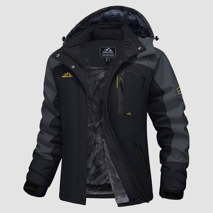 Women's water-resistant fleece ski jacket with four pockets, soft lining, windproof winter outerwear