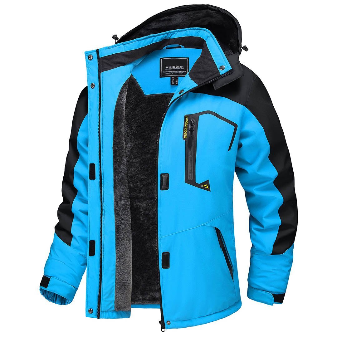 Women's waterproof insulated hooded ski jacket with warm fleece lining, windproof cold-weather fit