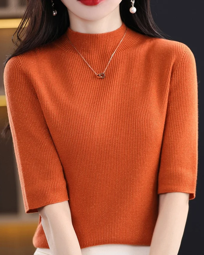 Bellamy ribbed knit top women soft breathable lightweight versatile day-to-night silhouette