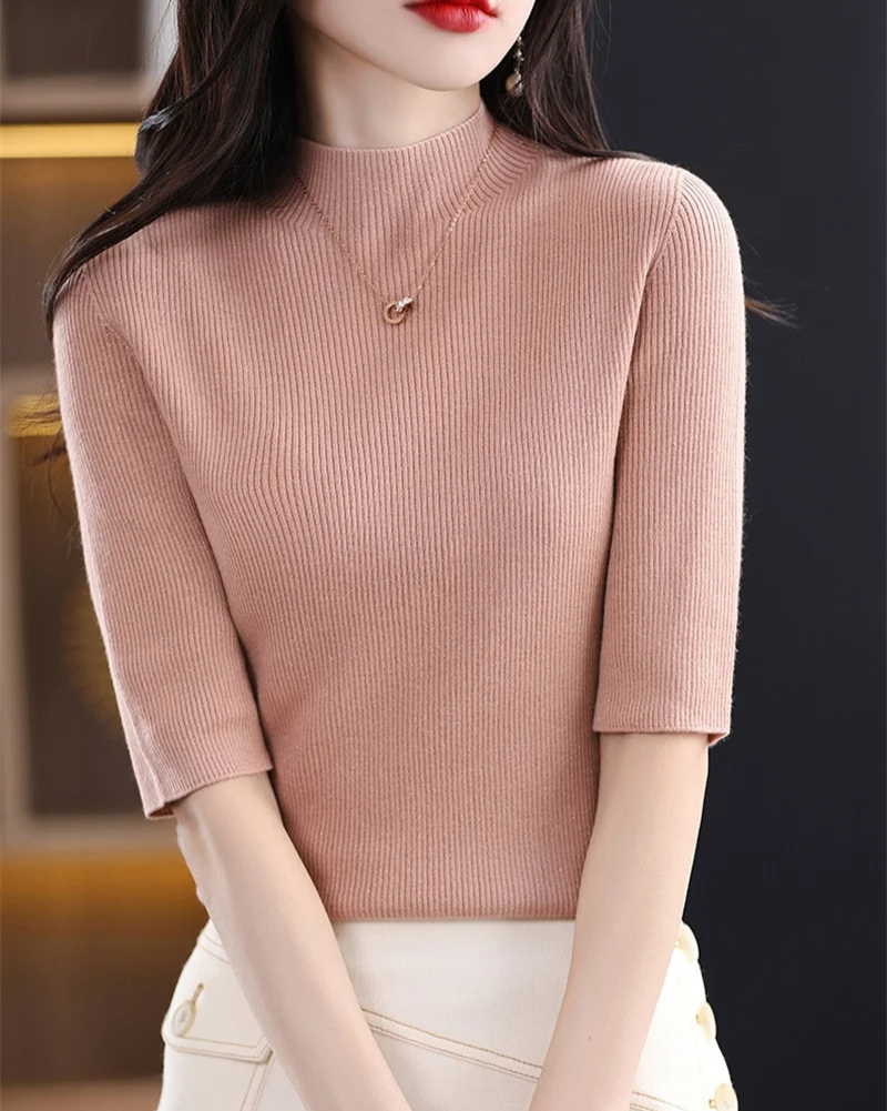 Bellamy ribbed knit top in soft breathable fabric with fine ribbing for a flattering day-to-night silhouette