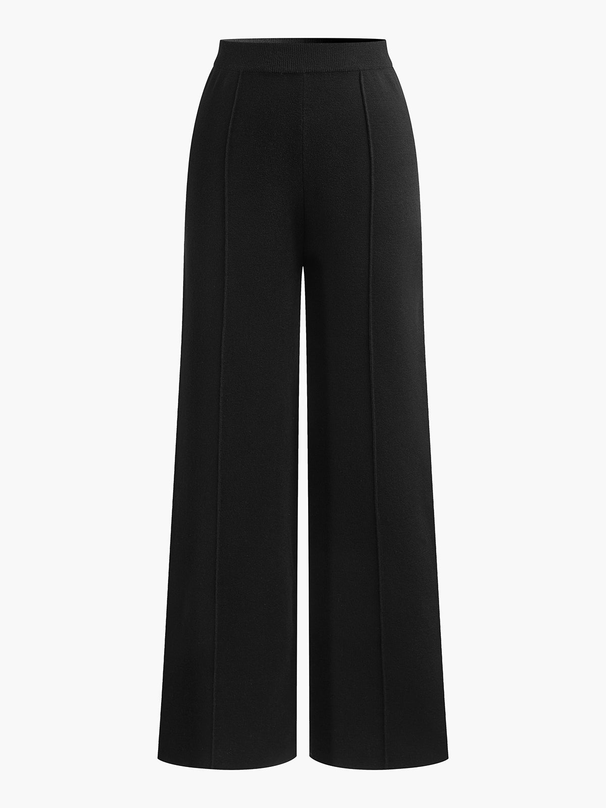 Women's wool-blend high-waist skinny pants with contrast piping trim, warm elegant workwear style