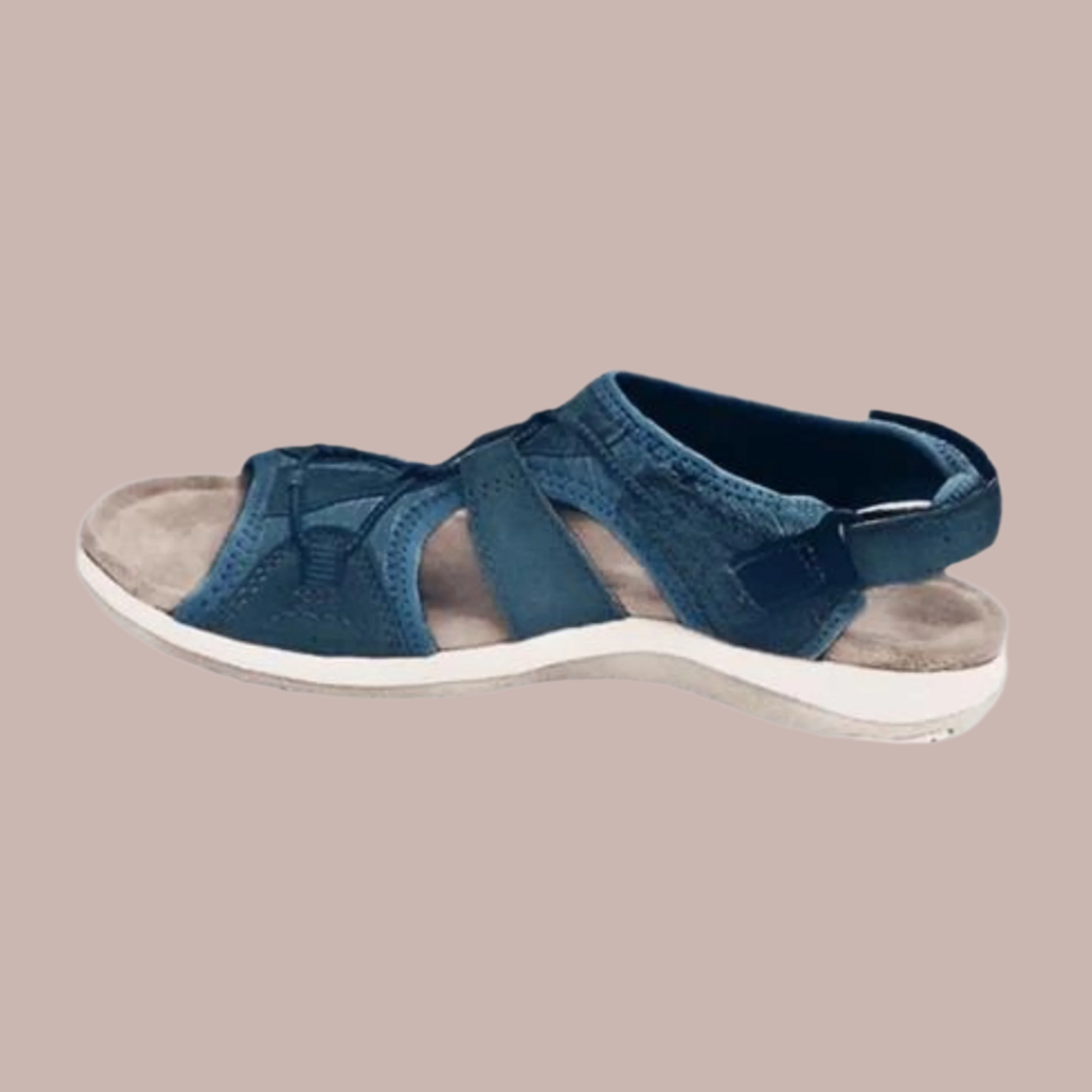 Women's open-toe sandals with adjustable PU leather straps, lightweight supportive sole for all-day comfort