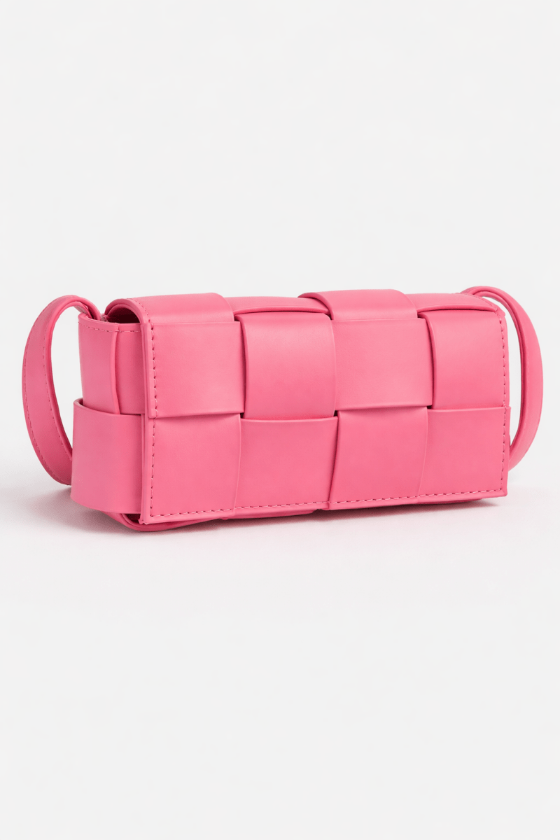 Zenana vegan leather woven crossbody bag, small eco-chic sustainable accessory with subtle texture