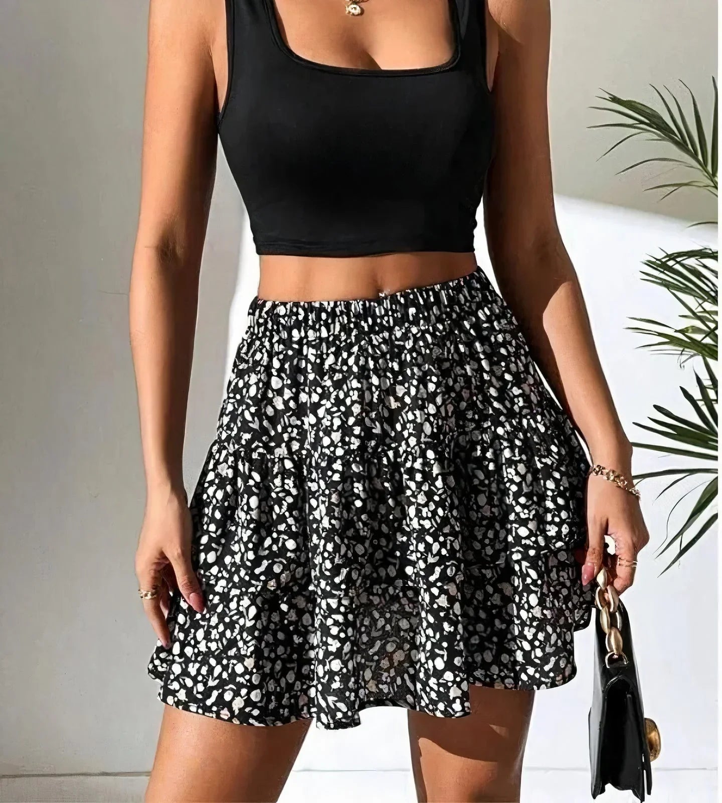 Blair women's spring mini dress in skirt-style silhouette, flattering casual daywear with flowing cut